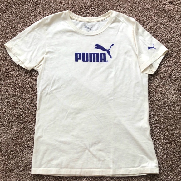Puma Cotton T-Shirt with Logo (Cream/Purple) - Picture 3 of 8